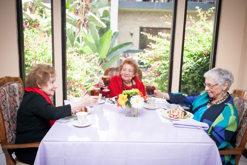 having lunch together